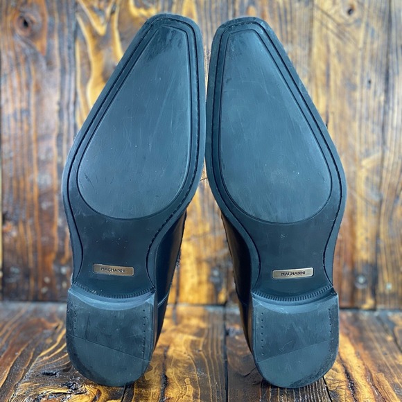 Magnanni for Neiman Marcus 9971 Black Leather Derby Lace Up Shoes Men Size 10 M - Picture 10 of 10